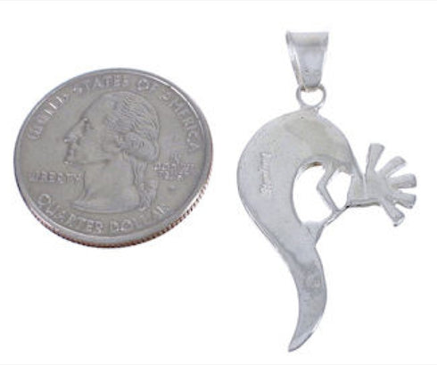 Genuine Sterling Silver Multicolor Kokopelli Pendant WX43538